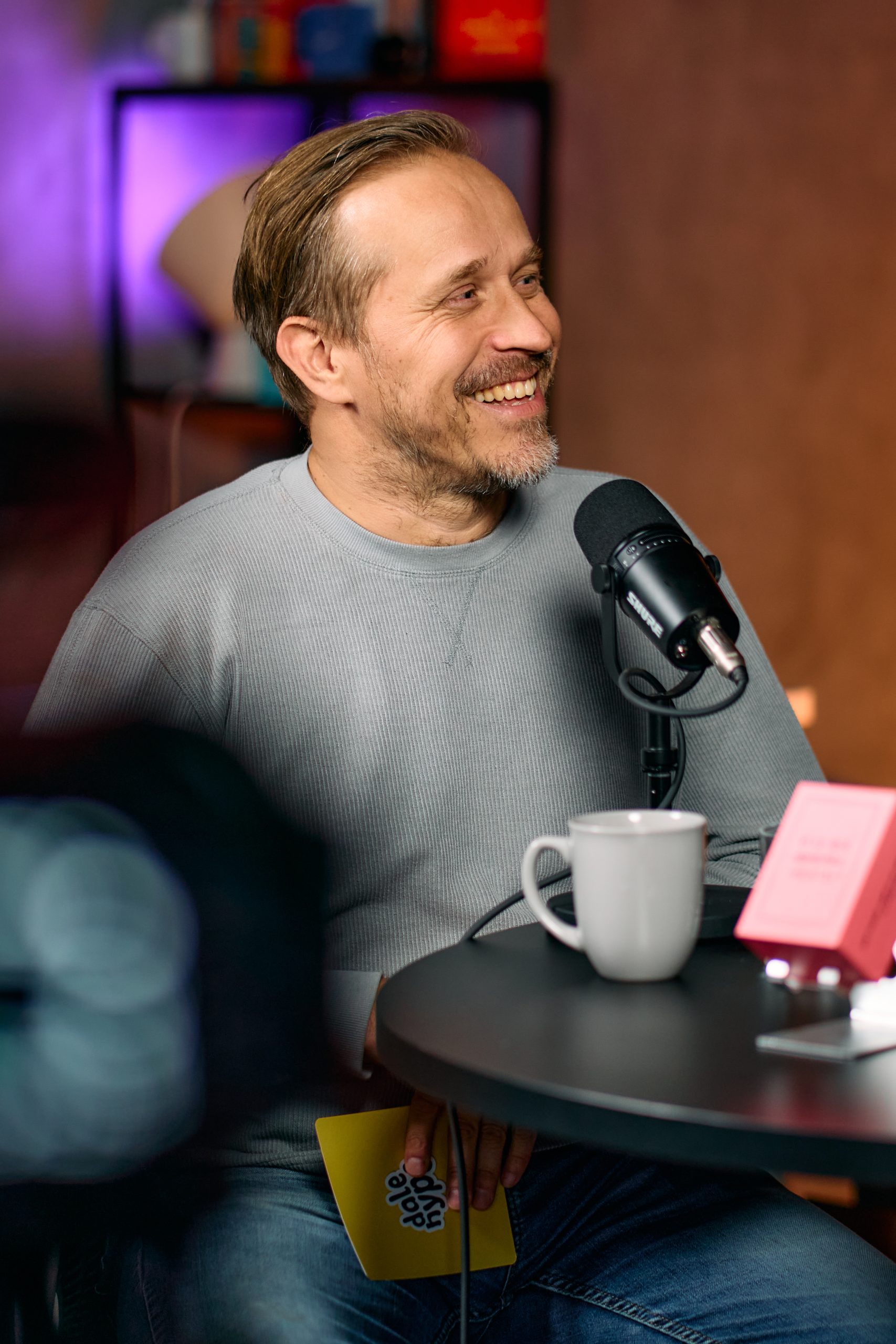 Tero Moliis recording the Demystify Data podcast